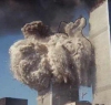 World trade Center Collapse with Image of Angel on Right Side - Looking to Heaven in Desperation 