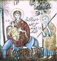 Icon of the Holy Family and Christ Flight to Egypt